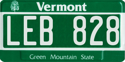 VT license plate LEB828