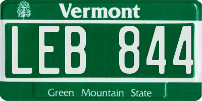 VT license plate LEB844