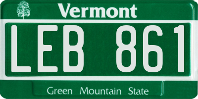 VT license plate LEB861