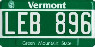 VT license plate LEB896