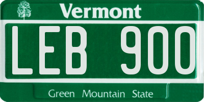 VT license plate LEB900