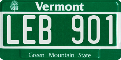 VT license plate LEB901