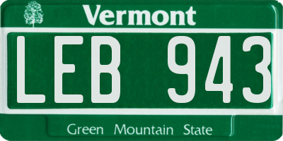 VT license plate LEB943