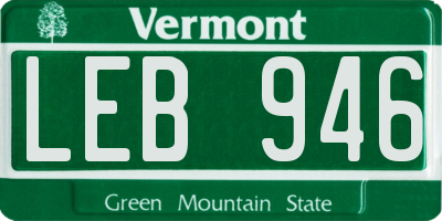 VT license plate LEB946