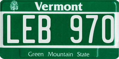 VT license plate LEB970