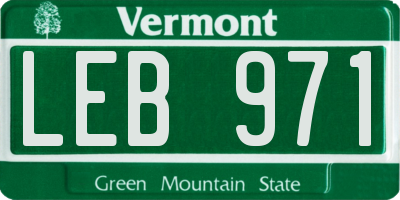 VT license plate LEB971
