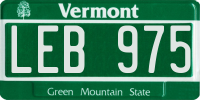 VT license plate LEB975