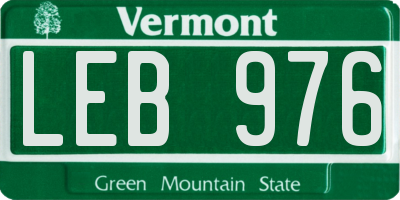 VT license plate LEB976