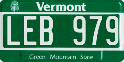 VT license plate LEB979