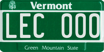 VT license plate LEC000