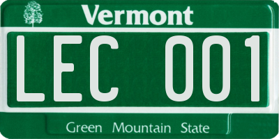 VT license plate LEC001