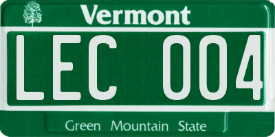 VT license plate LEC004
