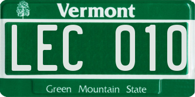 VT license plate LEC010
