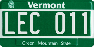 VT license plate LEC011