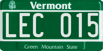 VT license plate LEC015