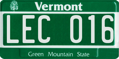 VT license plate LEC016