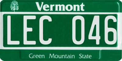 VT license plate LEC046