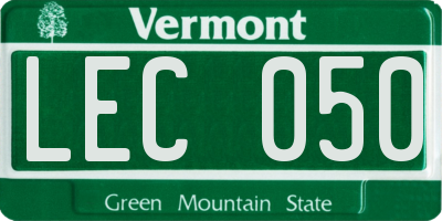 VT license plate LEC050