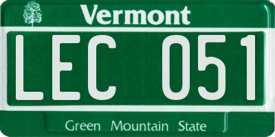 VT license plate LEC051