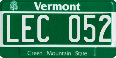 VT license plate LEC052
