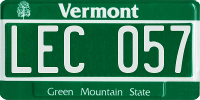 VT license plate LEC057