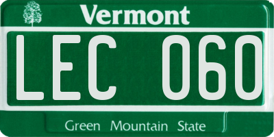 VT license plate LEC060