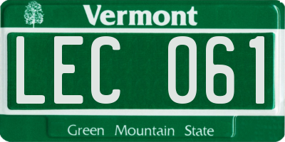 VT license plate LEC061