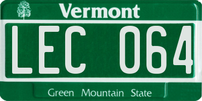VT license plate LEC064