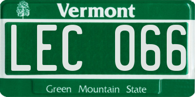 VT license plate LEC066