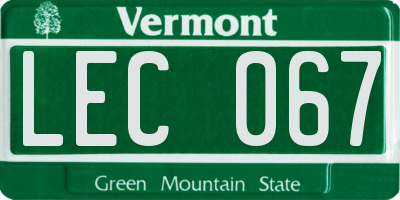 VT license plate LEC067
