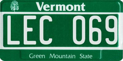 VT license plate LEC069