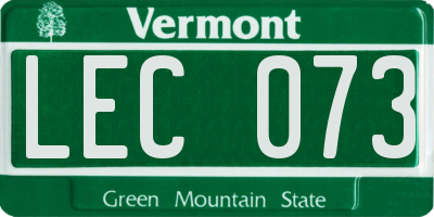 VT license plate LEC073