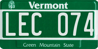 VT license plate LEC074