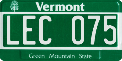 VT license plate LEC075