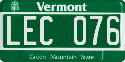 VT license plate LEC076