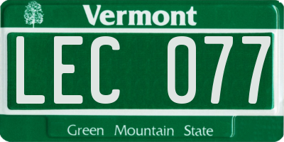 VT license plate LEC077