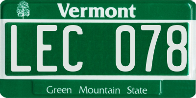 VT license plate LEC078