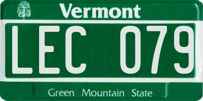 VT license plate LEC079