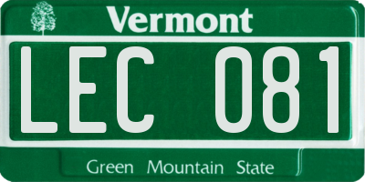 VT license plate LEC081