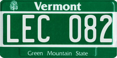 VT license plate LEC082
