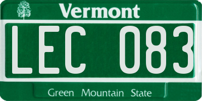VT license plate LEC083