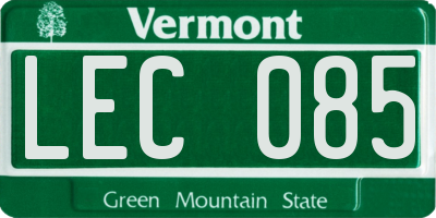 VT license plate LEC085