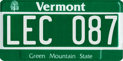 VT license plate LEC087
