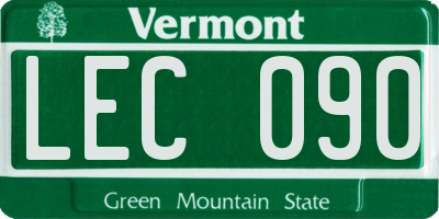 VT license plate LEC090