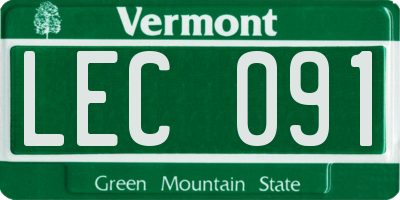 VT license plate LEC091