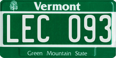VT license plate LEC093