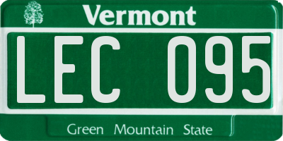 VT license plate LEC095