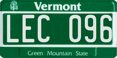 VT license plate LEC096