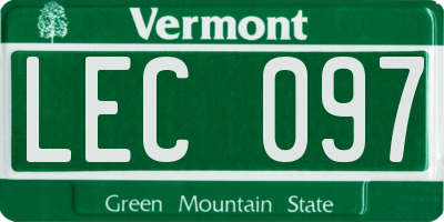 VT license plate LEC097