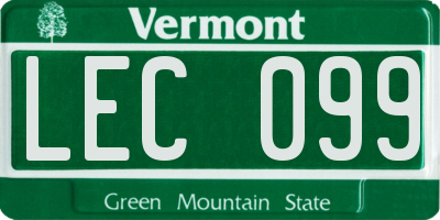 VT license plate LEC099